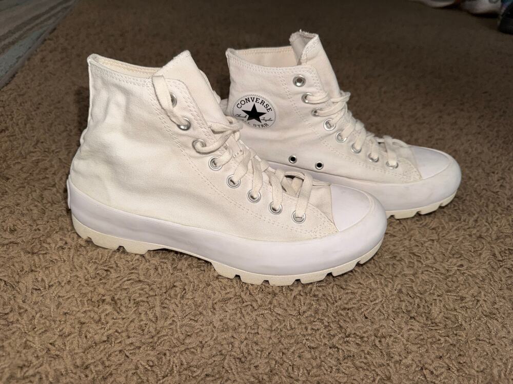 White Converse Chuck Taylor All Star Lugged High Tops 9